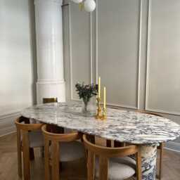 Calacatta Viola Marble Dining Table, Italian Design, Custom Table Top - thumbnail 4
