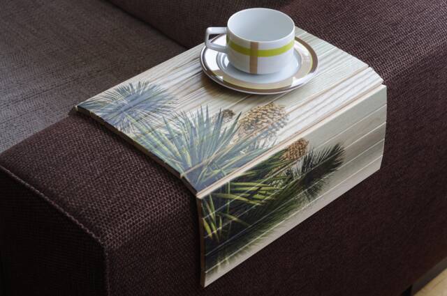 Sofa Tray Table Cactus/Side Wood Ottoman Wooden Breakfast Laptop Tray Tv - image 1