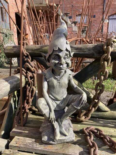 Resin Pixie On Rock Garden Ornament - image 1