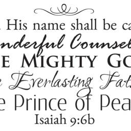 Vinyl Wall Art Decal - Isaiah 96 His Name Shall Be Called Wonderful Counselor, The Mighty God... Christmas Decor Home Church Sanctuary - thumbnail 2