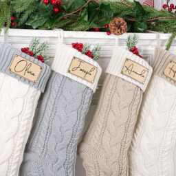 Custom Knitted Christmas Stockings, 2026 Personalized Family Stockings With Name, Monogram Stockings, Holiday Decor Gift, Family Stocking Set - thumbnail 3