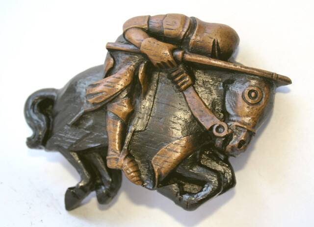 Knight On Horse - Reproduction Medieval Cathedral Carving - image 1