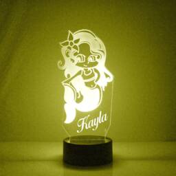 Mermaid Light Up, Custom Engraved Night Light, Personalized Free, 16 Color Options With Remote Control, Desk Lamp - thumbnail 4