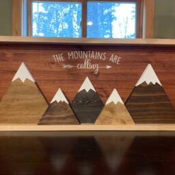 Framed The Mountains Are Calling 3D Mountain Range Wall Art Cabin Decor Rustic Home Decoration - thumbnail 3