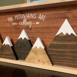 Framed The Mountains Are Calling 3D Mountain Range Wall Art Cabin Decor Rustic Home Decoration - thumbnail 2