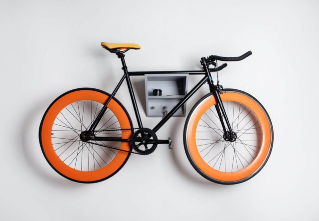 Wooden Bike Shelf/Wall Bicycle Hanger Gray Wall Rack - image 1