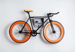 Wooden Bike Shelf/Wall Bicycle Hanger Gray Wall Rack - thumbnail 1