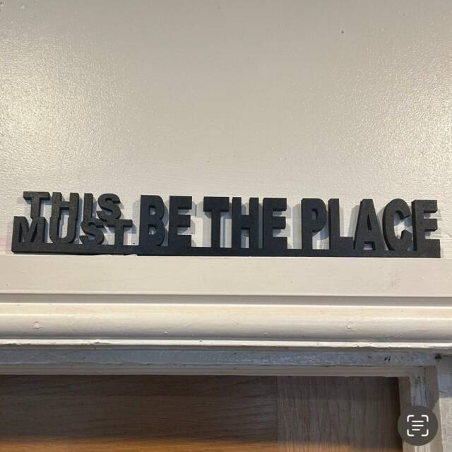 This Must Be The Place Acrylic Door Topper Sign For Talking Heads Fans. Door Frame Wall Shelf Or Doors