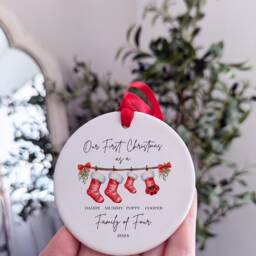 First Christmas As Grandparents Bauble, Personalised Keepsake Tree Decoration - thumbnail 2