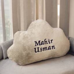 Personalised Cloud Cushion, Velvet Customised Star Shaped Customised Shape Grey, Pink, Blue - thumbnail 3