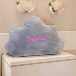 Personalised Cloud Cushion, Velvet Customised Star Shaped Customised Shape Grey, Pink, Blue