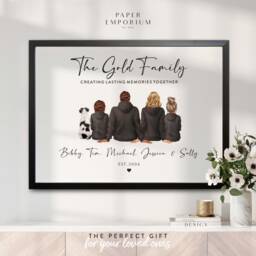 Custom Family Portrait - Add Pets For No Extra Charge Personalised Wall Decor Gift - thumbnail 1