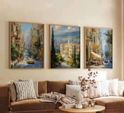 Set Of 3 Beirut Posters, Lebanon Travel Wall Art, Mediterranean City Print Set, Modern Artwork, Coastal Home Decor, Urban Landscape Style