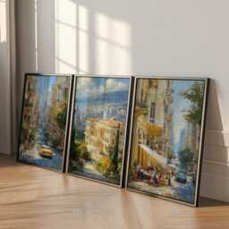 Set Of 3 Beirut Posters, Lebanon Travel Wall Art, Mediterranean City Print Set, Modern Artwork, Coastal Home Decor, Urban Landscape Style - thumbnail 3