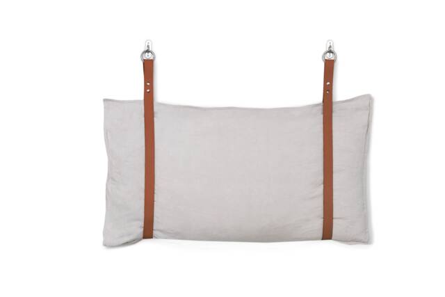 Leather Bench Cushion Strap Headboard Bed Pillow Bracket, Single Only - Tan - image 1