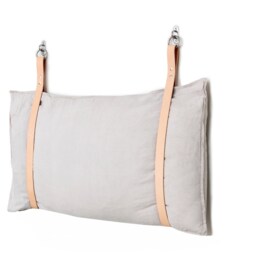 Leather Bench Cushion Strap Headboard Bed Pillow Bracket, Single Only - Tan - thumbnail 3