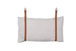 Leather Bench Cushion Strap Headboard Bed Pillow Bracket, Single Only - Tan - thumbnail 1