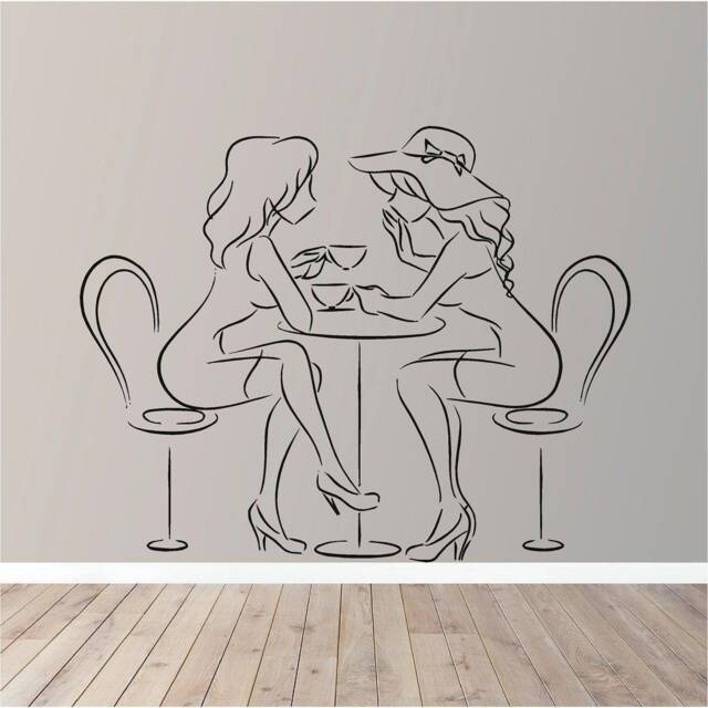 Coffee House Mural Vinyl Wall Art, Decal, Sticker, Transfer, Mural, Removable, Decor, Rent Friendly, Interior, Exterior, Full - 0826 - image 1