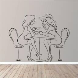 Coffee House Mural Vinyl Wall Art, Decal, Sticker, Transfer, Mural, Removable, Decor, Rent Friendly, Interior, Exterior, Full - 0826