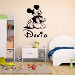 Personalized Mickey Mouse Wall Decal Custom Name Nursery Decor 4138 - thumbnail 1