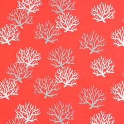 Coral Pattern Bed Runner - Nautical Linen Look Cotton Bedding - thumbnail 4
