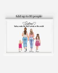 Personalised Sisters Print, Sister Gift For Sister, Birthday Younger - thumbnail 1