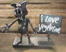 Vegetarian Pig Sculpture Made From Recycled Steel - thumbnail 1