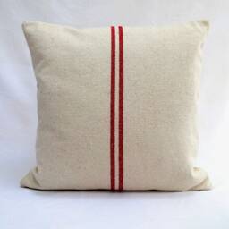 Rustic Red Stripe Grainsack Cushion Cover - thumbnail 2