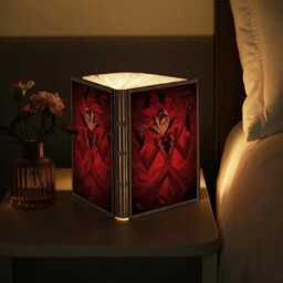 Alastor Hazbin Hotel Book Lamp, Radio Demon Folding Wood Light, Anime Reading Lover Gift, Room Decor