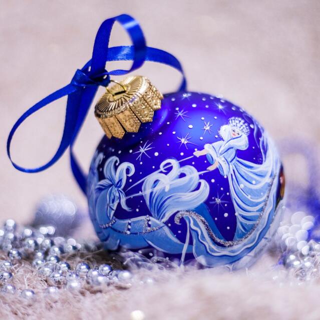 The Snow Queen Christmas Ornament Hand Painted, Custom Glass Holiday Queen, Personalized Baby Gift, Unique Gift - image 1