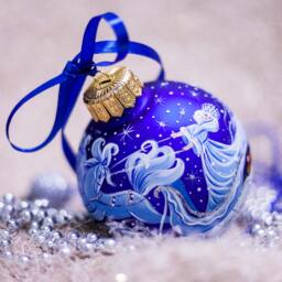 The Snow Queen Christmas Ornament Hand Painted, Custom Glass Holiday Queen, Personalized Baby Gift, Unique Gift - thumbnail 1