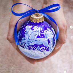 The Snow Queen Christmas Ornament Hand Painted, Custom Glass Holiday Queen, Personalized Baby Gift, Unique Gift - thumbnail 3