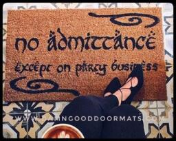 No Admittance Except On Party Business - Doormat Tolkien Inspired Nerd Decor - thumbnail 1