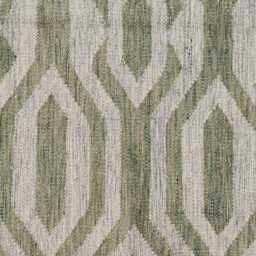 Handwoven Wool Kilim Rug Scandinavian Beige & Green Geometric Rug - thumbnail 2