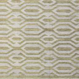 Handwoven Wool Kilim Rug Scandinavian Beige & Green Geometric Rug - thumbnail 3