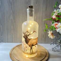 Deer Bottle Lamp With Led Lights, Decorative Light Up , Home Decor - thumbnail 3