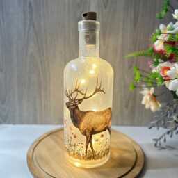 Deer Bottle Lamp With Led Lights, Decorative Light Up , Home Decor - thumbnail 4