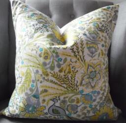Linen Blend.peaceful Perch Lemon Meringue.birds.floral.summer Pillow Covers.toss Pillows.throw Pillows.cushion Covers.slipcovers.home Decor - thumbnail 1