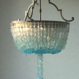Sea Glass Chandelier Ombre Semi-Flush Coastal Decor Beach Ceiling Fixture The Caroline Sound - thumbnail 2