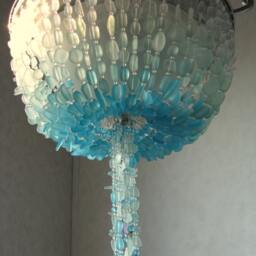 Sea Glass Chandelier Ombre Semi-Flush Coastal Decor Beach Ceiling Fixture The Caroline Sound - thumbnail 3
