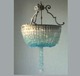 Sea Glass Chandelier Ombre Semi-Flush Coastal Decor Beach Ceiling Fixture The Caroline Sound