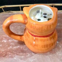 Candle Jasmine Scented Soy Wax Aroma Therapy in Brown Cat Coffee Mug - thumbnail 4