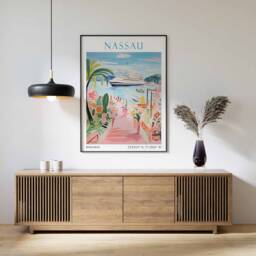 Nassau Travel Poster, Print, Caribbean Art Gift, Wall Art, Decor - thumbnail 3