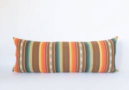 Natural Canvas Lumbar Pillow - Orange - thumbnail 1