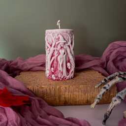 Handmade Halloween Witch & Skulls Candle Soy Beeswax Blend - thumbnail 4