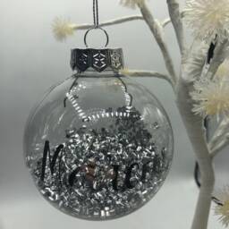 Personalised Christmas Bauble, First Christmas, Custom Memorial Tree Decoration, Ornament Gift - thumbnail 3