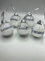 Personalised Christmas Bauble, First Christmas, Custom Memorial Tree Decoration, Ornament Gift