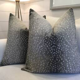 Antelope By Lee Industries-Chenille Pillow Cover in Stone With Velvet Or Antelope Backg - thumbnail 4