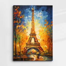 Eiffel Tower Paris France Starry Night Painting Van Gogh Wall Art, Framed Canvas Poster Print, Home Kitchen Office Room Decor, Gifts - thumbnail 3