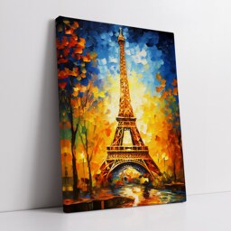 Eiffel Tower Paris France Starry Night Painting Van Gogh Wall Art, Framed Canvas Poster Print, Home Kitchen Office Room Decor, Gifts - thumbnail 2
